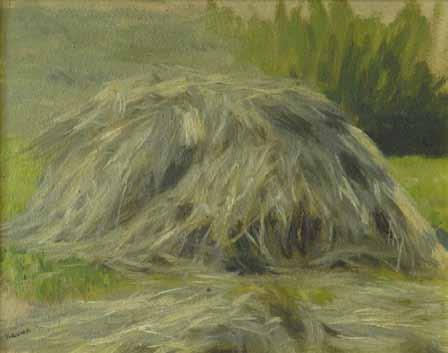 92 František Kaván (1866 1941) Kupka sena olej, karton, 18 x 22,5 cm, sign LD Kaván, rám PROVENIENCE: