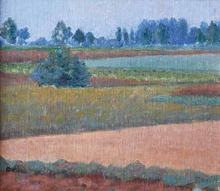 na horizontu olej, plátno, karton, kolem r. 1905, 13 x 15 cm, sign.