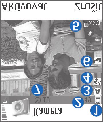 Indikátor blesku (4) ukazuje, ¾e je blesk vre¾imu Automaticky ( ), V¾dy ( ) nebo Vypnuto ( ). Indikátor rozli¹ení (5) informuje o vybrané kvalitì obrazu. Viz èást Nastavení fotoaparátu na str. 34.