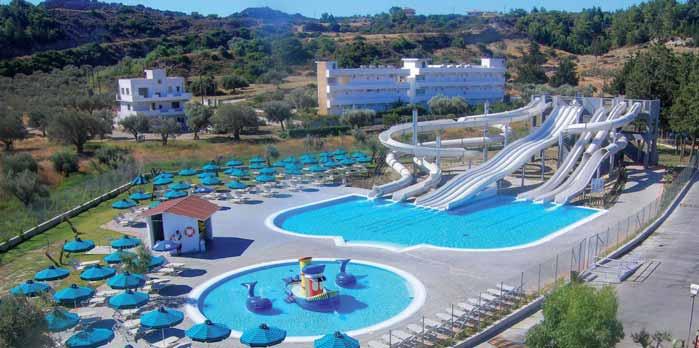 RHODOS FALIRAKI Cyprotel Faliraki Hotel All inclusive Dítě za výhodnou cenu Pro rodiny s dětmi Zábava na dosah Rezervujte včas Vodní park v areálu Rozlehlý hotelový areál, který tvoří celkem 7 budov,