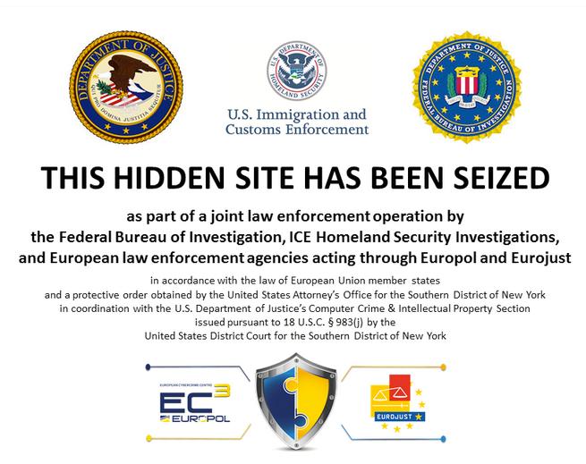 Obrázek 3: Printscreen zobrazující uzavření tržiště Silk Road 2.