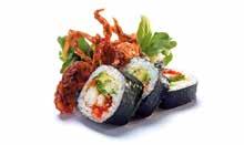 JÍDELNÍ LÍSTEK / MENU 17 Katsuo ebi, 8ks /250Kč krevety smažené v tempuře, philadelphia sýr, salát, pikantní dresing, vločky sušeného tuňáka fried prawns in tempura batter, philadelphia cheese,