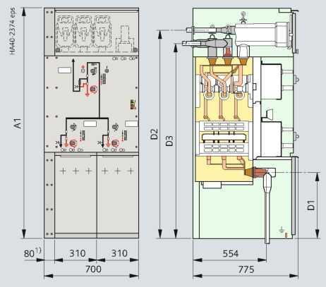 Rozmery Bloky polí (8DJH Compact) Blok polí RRT Compact Blok polí