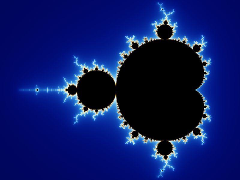 Obrázek 2.1: Mandelbrotova množina splňují podmínky pro zařazení mezi fraktály svým tvarem či strukturou.