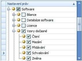 členění: zde můžete ovlivnit, která data uživatel uvidí a bude moci na ně aplikovat svá práva. a) Neomezená viditelnost právo má pouze Administrátor, je nastaveno automaticky.