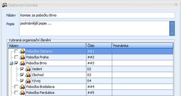2) Vytvoření komise Z menu aplikace musíte dále každé inventuře vytvořit minimálně jednu komisi. Komise bude mít následující vlastnosti: Název jednoznačná identifikace komise.