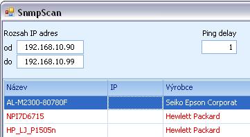 7.4 SKEN SÍŤOVÝCH PRVKŮ V evidenci Síťových prvků lze pro zjištění aktivních prvků použít Sken síťových prvků, který pracuje s protokolem SNMP.