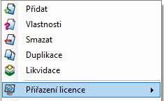 při následném přiřazení licence jako 2.instalaci. Přiřazení licence jako 2.instalaci nelze provést v evidenci Počítačů!