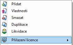 při následném přiřazení licence jako 2.instalaci. Přiřazení licence jako 2.instalaci nelze provést v evidenci Počítačů!