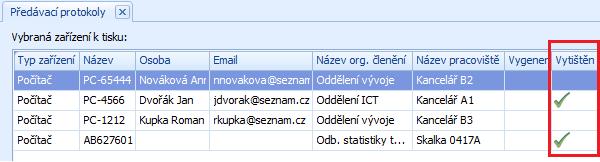 závěr protokolu je část na konci protokolu, která slouží pro podpis Předávající a Přebírající osoby. Tímto parametrem lze nastavit, zda se tato část bude do protokolu generovat.