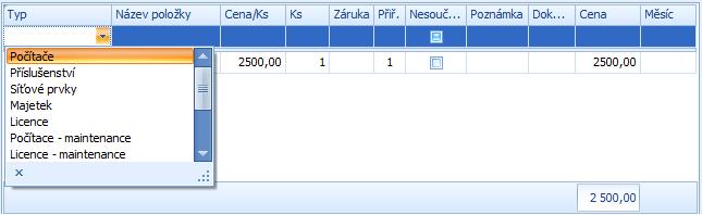 hlavičku dokladu, která obsahuje základní společné údaje dokladu. Jedná se např. o číslo faktury, dodavatele, druh dokladu apod. Každý daňový doklad může mít dále několik řádků (položek).