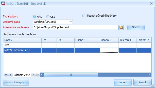 Podporované formáty (typy souborů) pro import jsou: CSV formát souboru, ve kterém každý řádek obsahuje jednu větu. Řádek obsahuje několik sloupců od sebe oddělených znakem ; (středník).