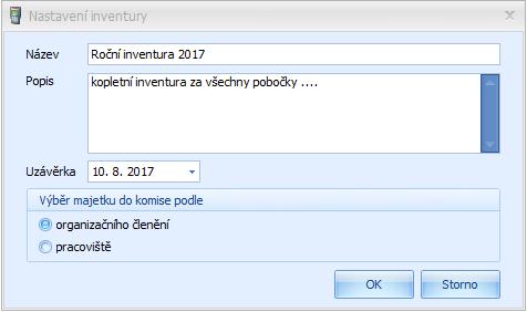 o majetek musí mít vyplněné unikátní inventární číslo přes celou firmu a všechny typy majetku.