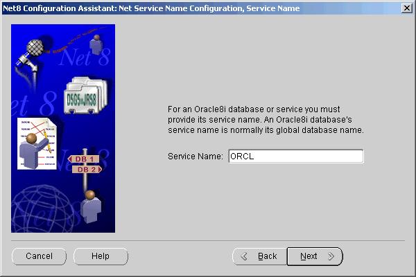 Konfigurace TNS služby ORCL: Spusťte aplikaci Net Configuration Assistant