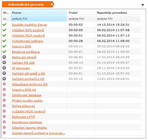 AuditPro Serveru je zpravidla nepřetržitý (zaveden jako služba), pak je možné provádět některé další