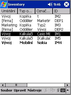 16.4. PROVEDENÍ INVENTURY S POCKET PC V AuditPro vyexportujte inventurní seznam (postup viz Asistent) Inventurní seznam Inventory.CSV zkopírujte do Pocket PC např.