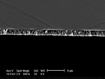 a/ b/ Fig.5. InAs grains on porous a/ and bulk b/ InAs.. comparison to the reference not anodized GaP sample from the same monocrystaline plate.