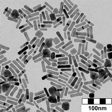 The nanorods were produced in the form of colloidal solution. A basic characterization was performed by measuring the absorption spectra and taking TEM images [5].