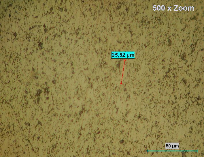 Fig. 9 Metallography of specimen after RD-ECAP Conclusion The making of system ECAP Rotary Die required excellent precision in making functional parts of the deformation system.