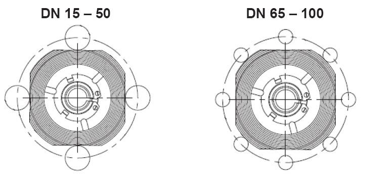 ISO PN 25/40 FLANGES : MEZI PŘÍRUBY ISO PN 25/40 : BETWEEN