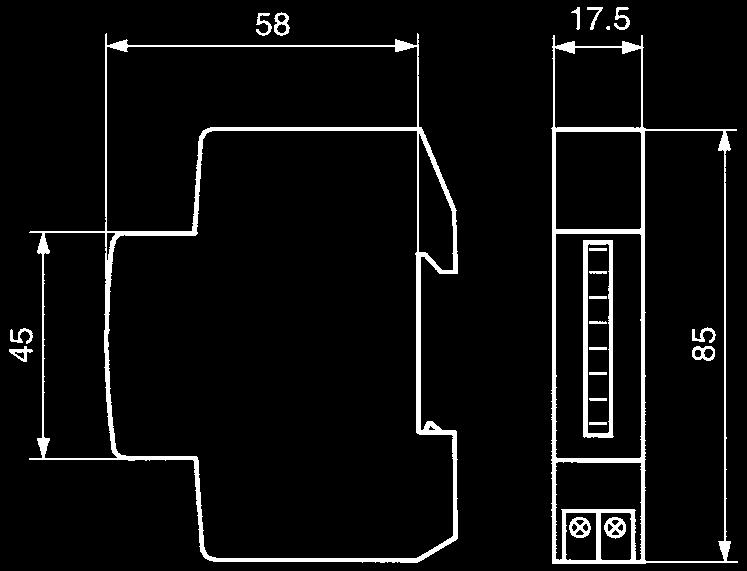 Celkové rozměry Měřící zařízení Elektromechanická počitadla