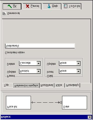 Domains Stra nka c. 12 z 33 Pro relaci je mozno definovat pravidla integrity vztahujıcıse ke zme ne, prıd a n ı nebo zrusenıza znamu v parent nebo child entite.