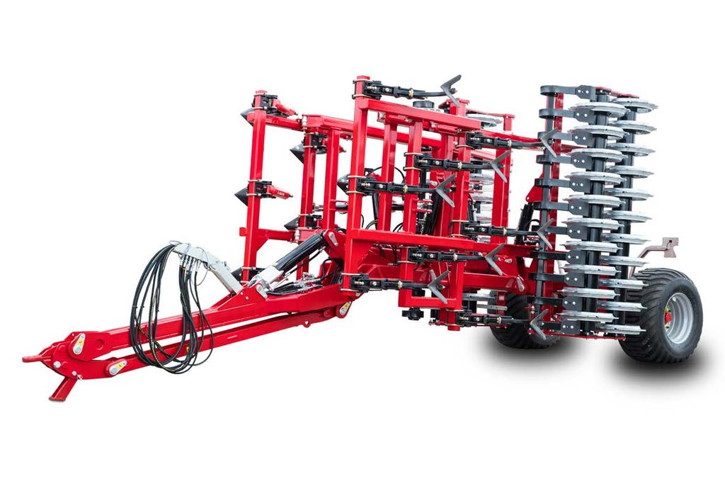 AGRI TILLAGE MULTIPRESS Pružné slupice vhodné pro velké zatížení. Radličky 310 mm ve standardu, hroty 60 mm volitelně pro různé druhy půd.