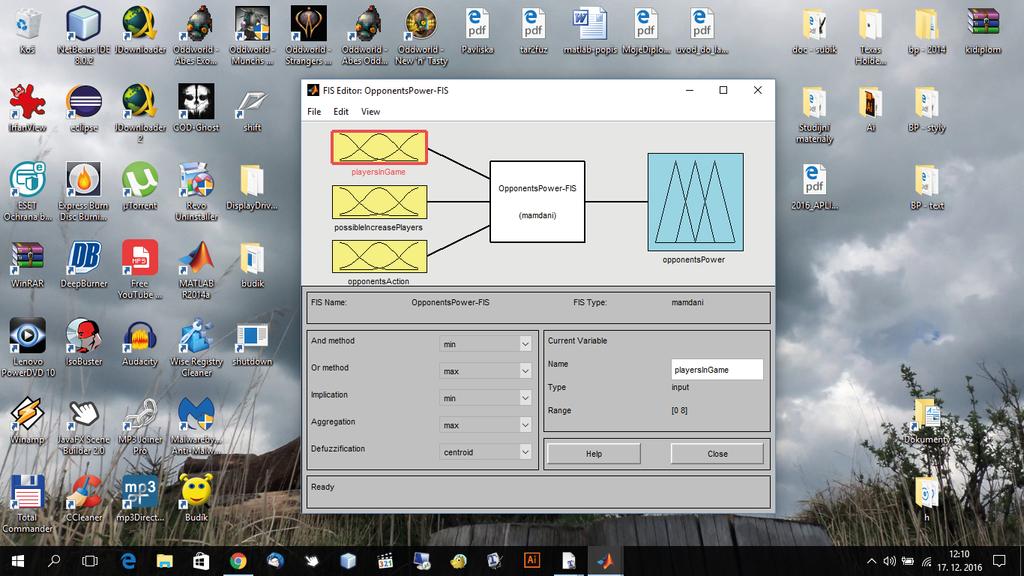 3.4.1 Fuzzy systém OpponentsPower Obrázek 3.3: Fuzzy systém OpponentsPower.