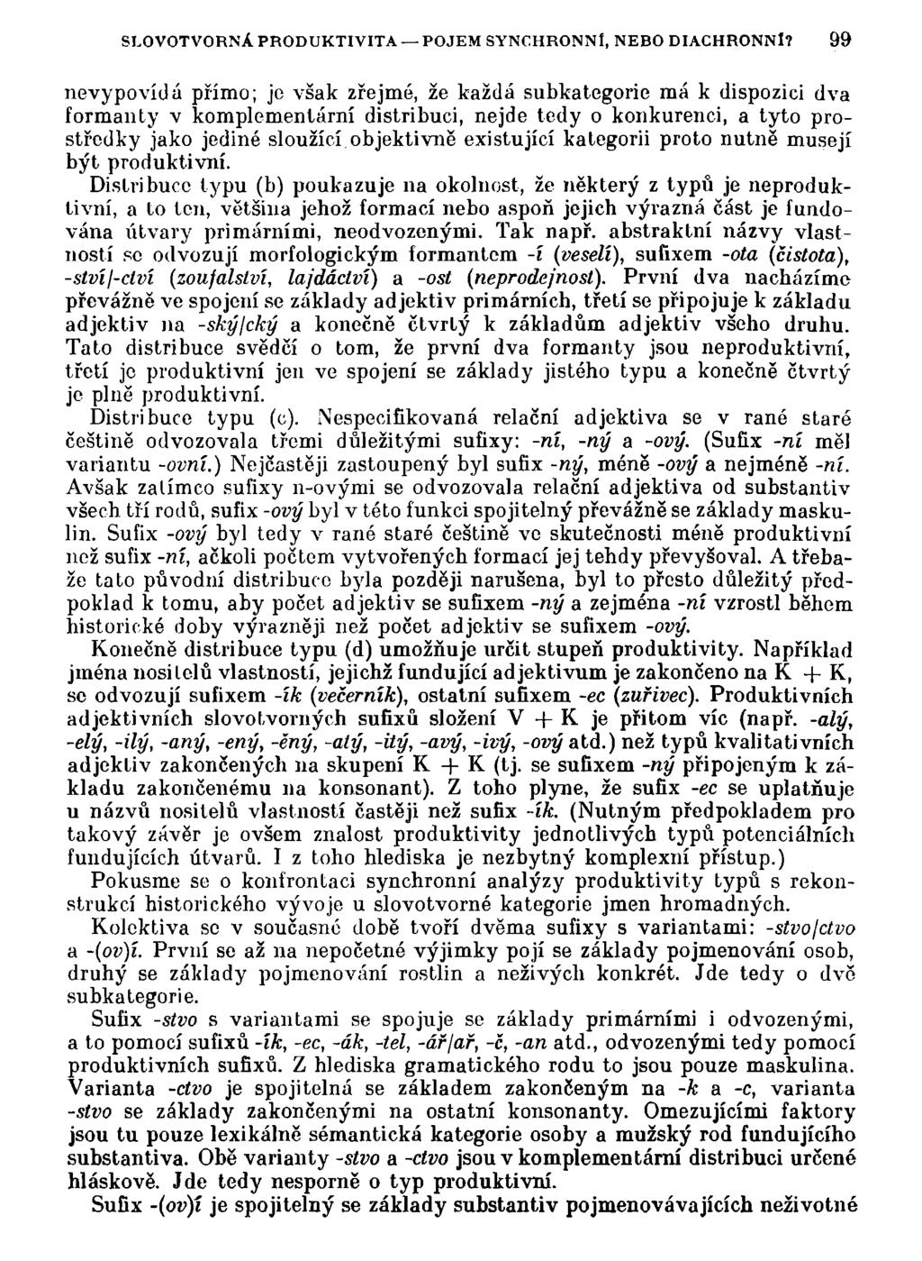 SL0V0TV0RNA PRODUKTIVITA POJEM SYNCHRONNÍ, NEBO DIACHRONNl?