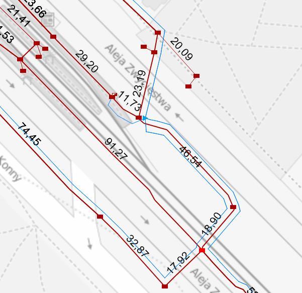 Geometrie kabelů může být vytvořena dvěma jednoduchými způsoby:: 1. Tvorba geometrie kabelu přímo z mapy a. Vyberte kabel, pro který chcete geometrii vytvořit b.