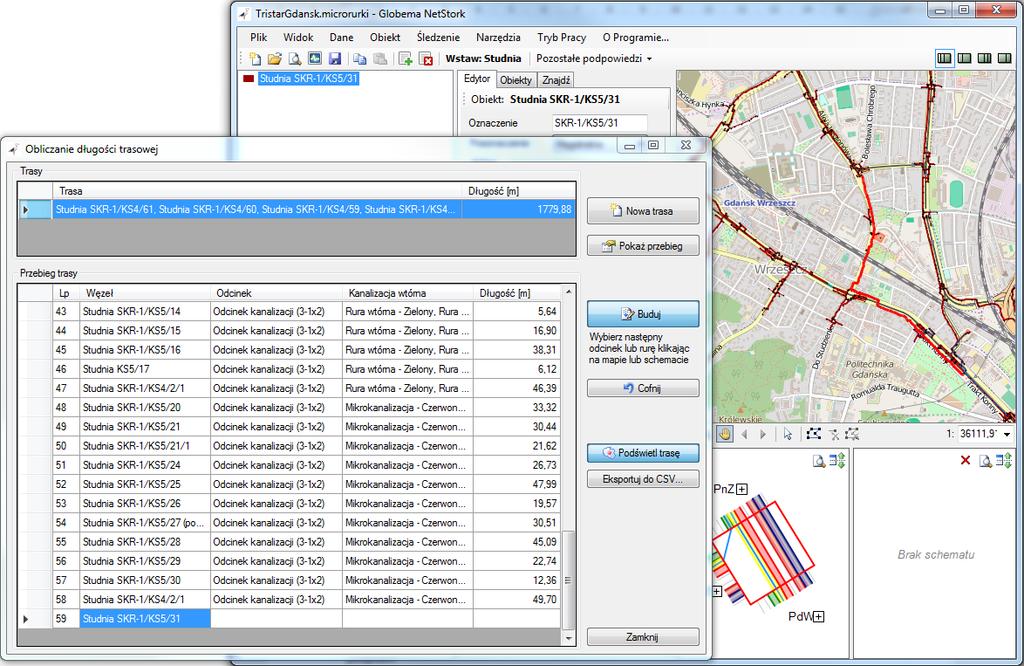 Nástroj spustíte z menu: Tools -> Route Path Calculation Tato funkce vám umožní rychle vypočítat délku