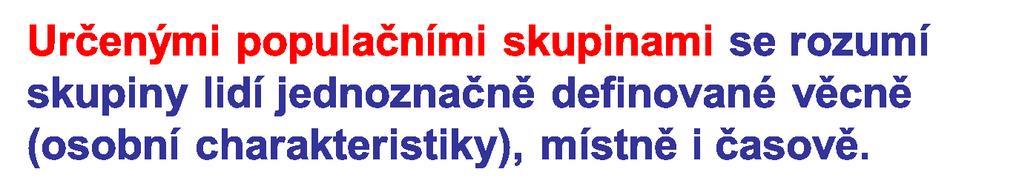 VÝVOJ OBSAHU EPIDEMIOLOGIE novější definice epidemiologie v anglosaské oblasti Epidemiologie studuje rozložení a determinanty stavů a
