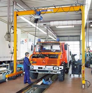 hoist is not needed but crane usage is required at several different points. The crane is designed for ABUS electric chain hoists with load capacities up to 2000 kg.