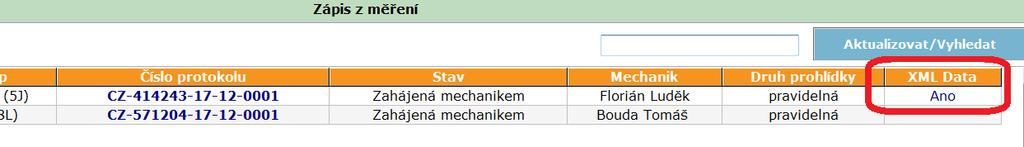 3.4 EDITACE VÝSLEDKU MĚŘENÍ Po ukončení měření emisí se v měřícím přístroji stiskem tlačítka Uložit uloží soubor s daty měření ve formátu XML do vybrané složky (viz bod 2.3.2).