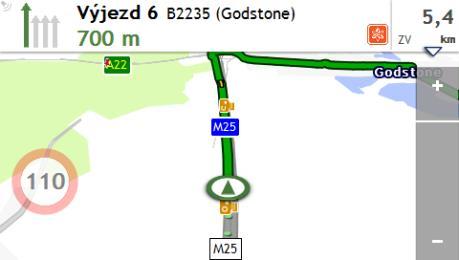 Jak přiblížit/oddálit mapu? Na obrazovce Volby map klepněte na. Na obrazovce Mapa budou zobrazena tlačítka přiblížení/oddálení v průhledném režimu. Proveďte následující kroky: Chcete-li... Proveďte... přiblížit mapu klepněte a podržte.