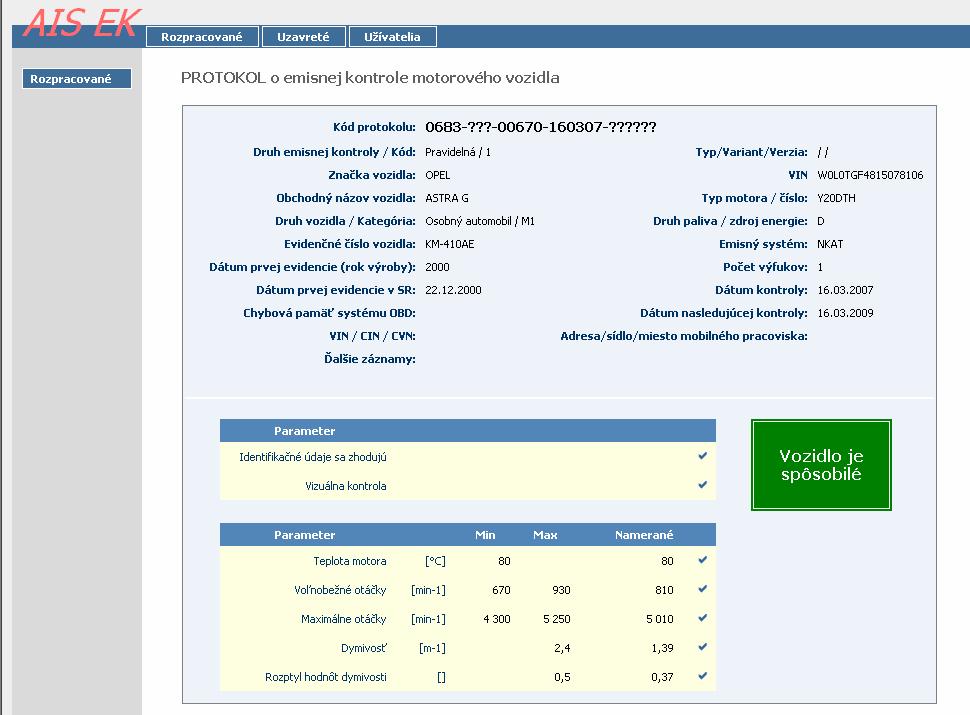 Databáza uzavretých protokolov V databáze uzavretých protokolov sa nachádzajú všetky protokoly uzavreté v