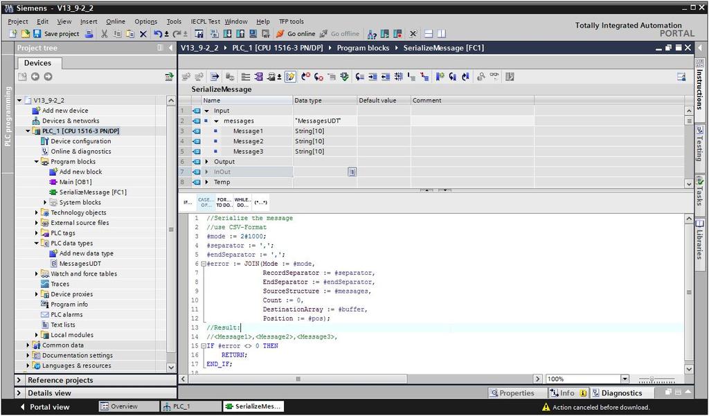 SIMATIC STEP 7 im TIA Portal inovace programovacích jazyků SCL výkonné programování ve vyšším jazyce Programování ve vyšším jazyce pomocí SCL Moderní textově orientovaný SCL-Editor s Highlighting,