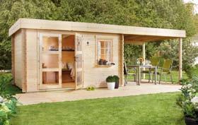 990,- 6,10 m 3,40 m 2,40 m Lounge-domek všestranné použití: Tento zahradní domek je k dispozici ve 3 různých variantách.