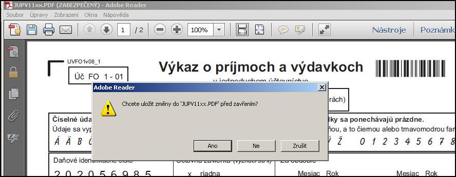 Nastavíte názov súboru a cieľ kam si PDF uložíte.