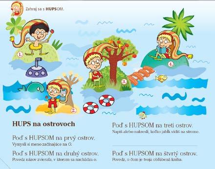 Návrh prípravy na vyučovaciu hodinu číslo 51 čítame zadania k ďalším ostrovom a žiaci sa presúvajú po predmetoch vo vode z ostrova na ostrov, plnia úlohy podľa zadania.