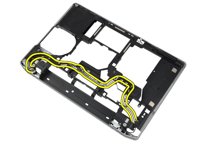 i) deska médií (k dispozici jen u E6430/E6430 ATG) j) Klec karet