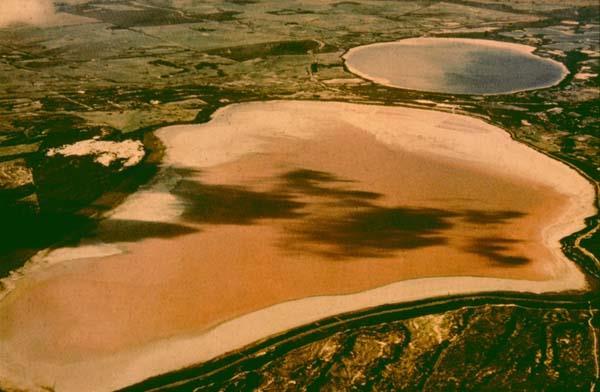 An extremely salty lake in Western Australia showing