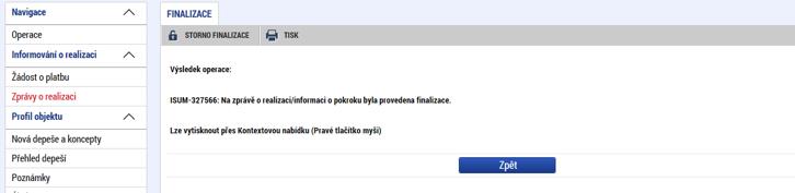 Systém zobrazí vygenerovaný dokument žádosti o platbu v poli SOUBOR.