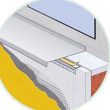 Príslušenstvo pre zatepľovacie systémy ETICS LT STYRO okenný profil PVC Presah tkaniny (mm) LT STYRO