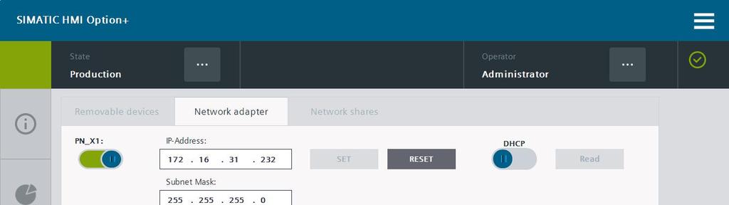 HMI Option+ komponenty Runtime