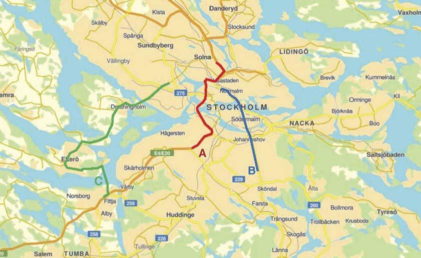 Essingeleden je hlavním článkem severojižního spojení a je situací ve Stockholmu přímo ovlivněna. Její kapacita 80 000 vozidel/den nebyla změněna od roku 1967, kdy byla otevřena.