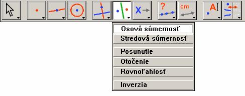 6. Zobrazenia a) osová súmernosť treba kliknúť na os súmernosti b) stredová súmernosť treba
