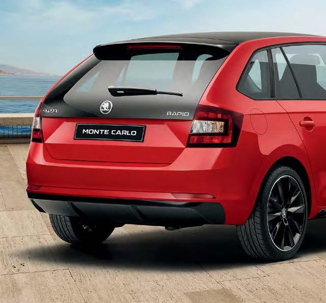 Monte Carlo 40 OČARÍ NA KAŽDOM KROKU Keď spojíte ducha legendárnych pretekov Rallye Monte Carlo s vycibreným štýlom slávneho kniežatstva, dostanete model ŠKODA RAPID SPACEBACK MONTE CARLO.