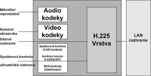 1.1.1 H.323 terminály Sú to terminály na báze LAN a koncové body na prenos hlasu. Napríklad môžu byť reprezentované ako: Software bežiaci na počítači alebo Ethernetový telefón. H.323 terminály podporujú prenos hlasu v reálnom čase a umožňujú duplexný prenos.
