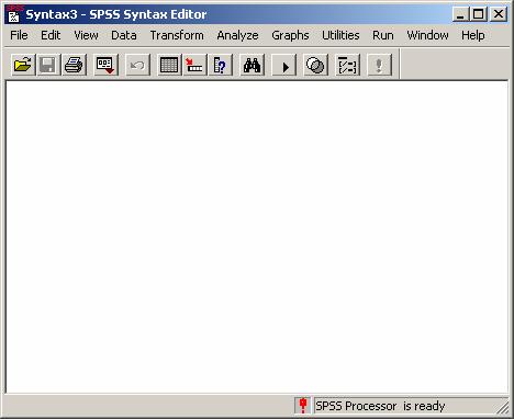 7.2 Spouštění syntaxe Obrázek č.59: Editor syntaxe V SPSS existují 2 typy příkazů: 1) Příkazy, které vyžadují ukončení operace.